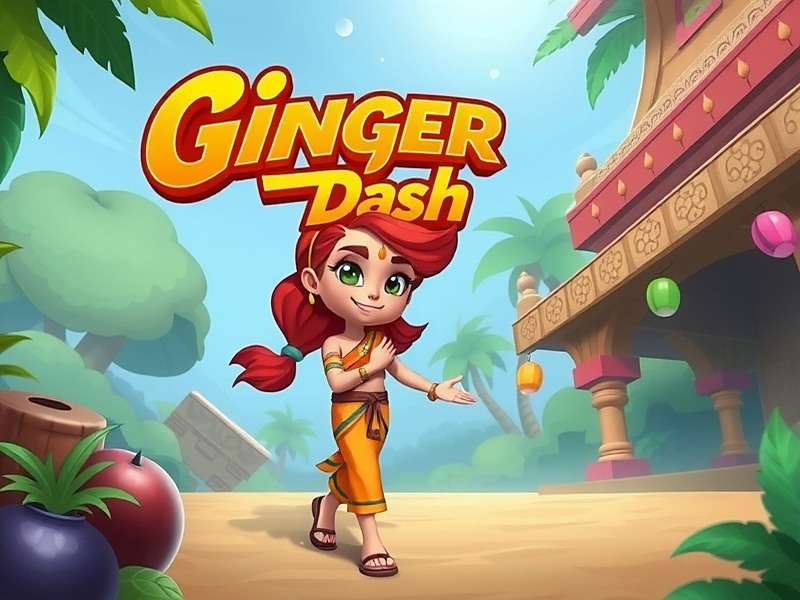 Ginger Dash game cover featuring the main character in an Indian setting